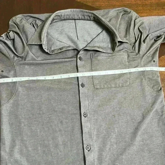 Lululemon Commission Long-Sleeve Shirt ESPR/WHT Espresso Men's Small - Picture 9 of 12